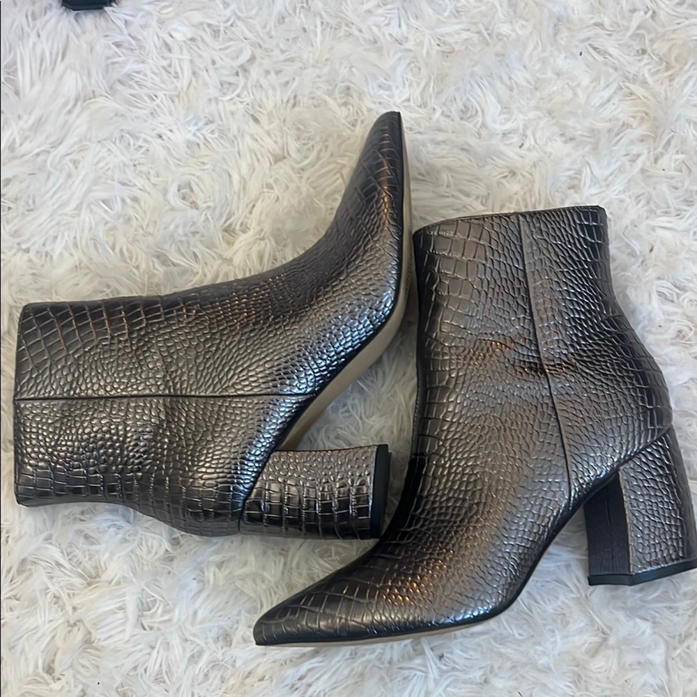Marc Fisher Silver Ankle Boots - Picture 4 of 10